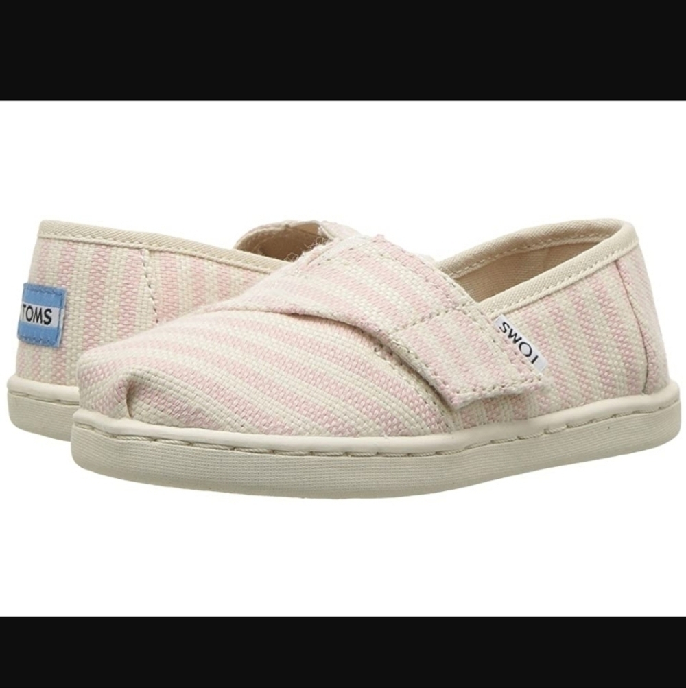 NIB TOMS Tiny Classic Blossom Pink Stripe 5